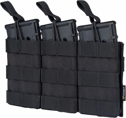 IDOGEAR Triple Mag Pouch Open Top 5.56mm Magazine Pouch Fit for M4 M16 AR-15 Tactical Molle Mag Carrier 500D Nylon Airsoft Hunting Military Gear