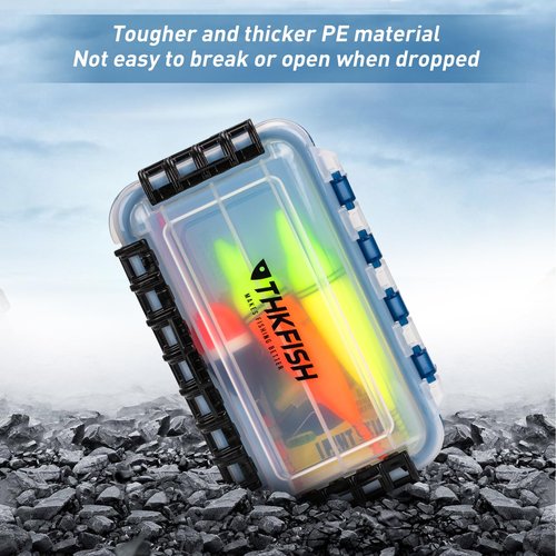 THKFISH Fishing Tackle Box,3400/3500 Tackle Tray Floating Fishing Lure Box Storage Organizer Small Waterproof Tackle Box with Adjustable Dividers,Sun-proof