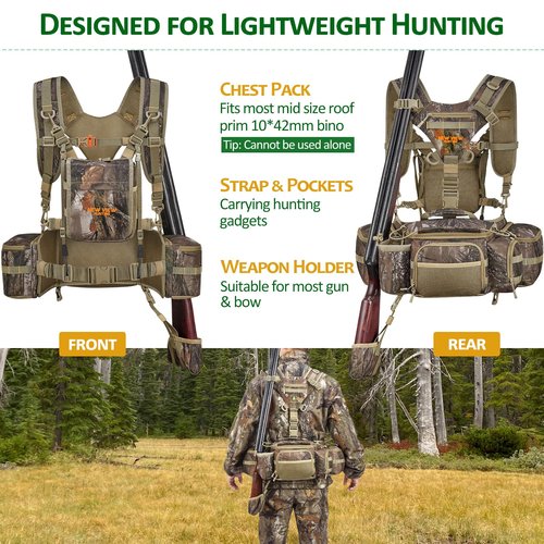 NEW VIEW Hunting Fanny Waist Pack for Men, Camo Bag for Hunter, Backpack with Rifle, Shotgun, and Bow Holder (fannys & chest packs)