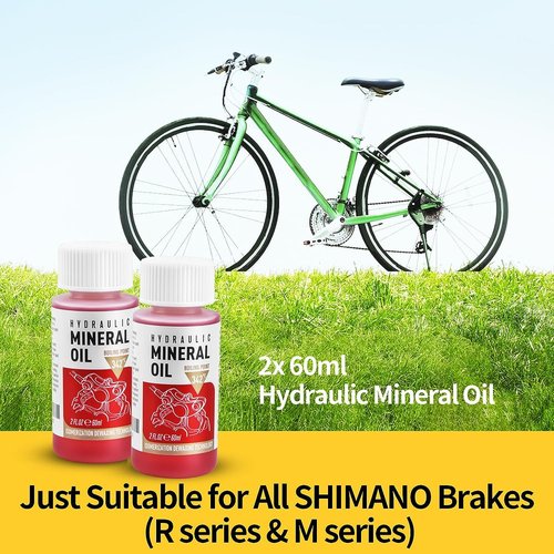 YOUMAYSTORY Brake Bleed Kit for Shimano Hydraulic Brakes, Brake Fluid Change Hydraulic Kits, Including High Performance Brake Fluid Mineral Oil 120ml