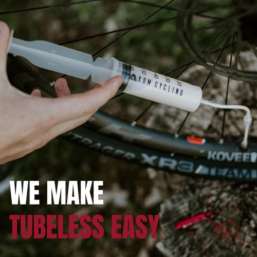 KOM Cycling Tubeless Sealant Injector Syringe and Presta Valve Core Removal Tool by Designed for Stans No Tubes sealant and Other sealants …