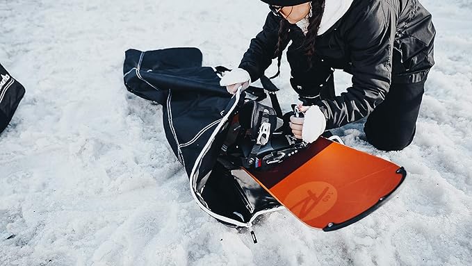 Athletico Two-Piece Snowboard and Boot Bag Combo | Store & Transport Snowboard Up to 165 CM and Boots Up To Size 13 | Includes 1 Snowboard Bag & 1 Boot Bag (Black)