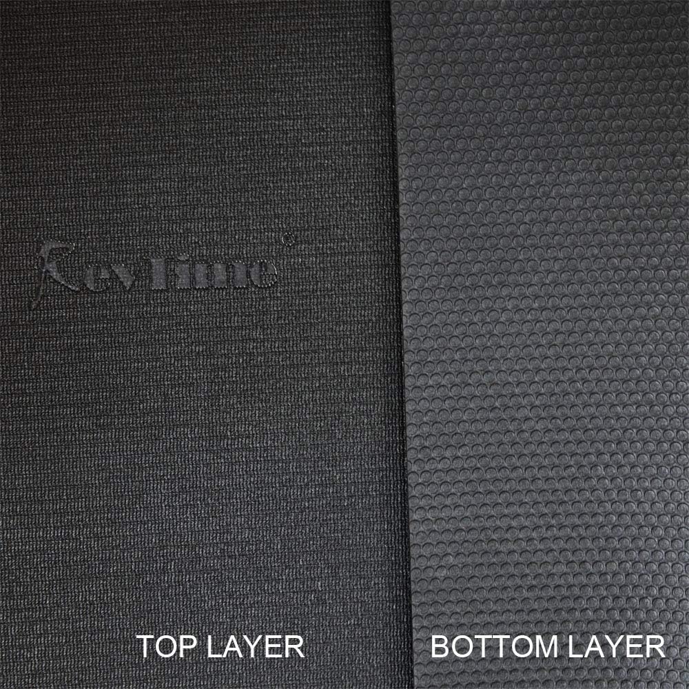 RevTime Extra Large Exercise Mat 8 x 5 feet (96" x 60" x 1/4") 6 mm Thick & High Density Mat for Home Cardio and Yoga Workouts, Durable Gym Mat, Black