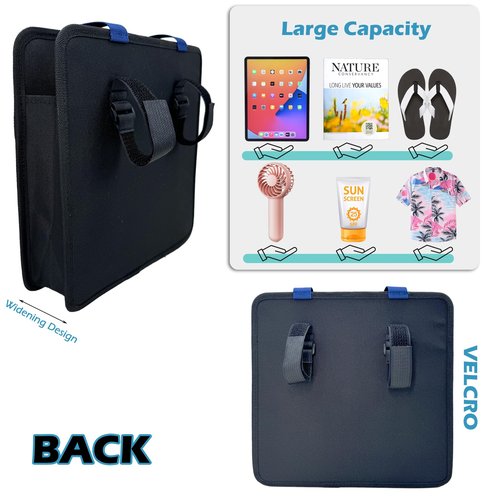 Pikpops Beach Chair Cup Holder, Camping Side Hanging Organizer Pouch, Armrest Caddy Pocket Attachment for Water Bottle, Tumbler, Tablet, Snacks