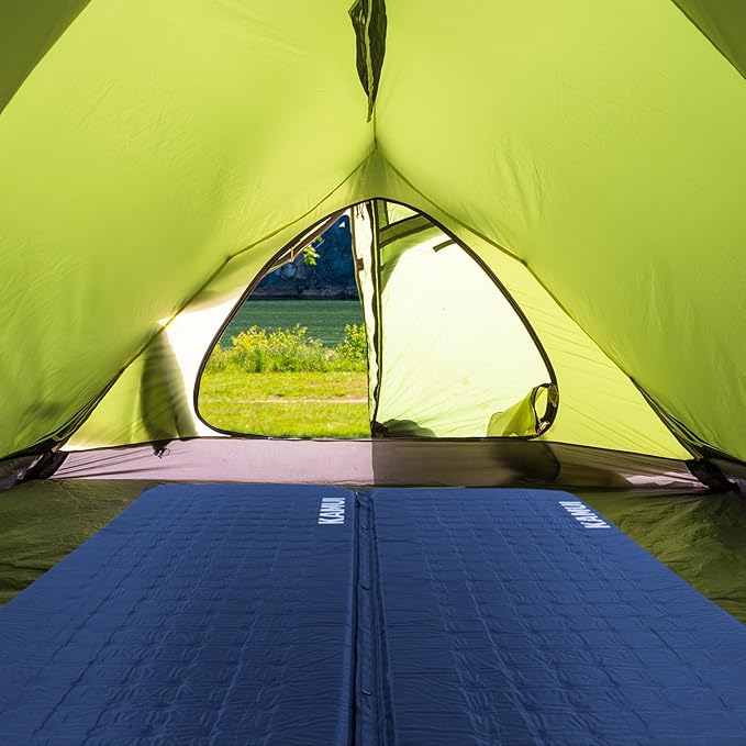 KAMUI Self Inflating Sleeping Pad - 2 Inch Thick Camping Pad Connectable with Multiple Camping Mats Designed for Tent, Couple, and Family Camping