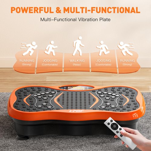 CFBF Vibration Plate Exercise Machine, Whole Body Workout Vibration Fitness Platform Machine for Lymphatic Drainage, Waver Vibrating Plate Machine for Weight Loss Shaping, 99 Levels, Resistance Bands