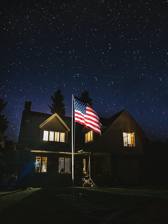 GKOLED 20W Bullet/Round Outdoor Spotlight, 20° Narrow Beam Angle Light, 2400 Lumens Aluminum Waterproof Flag Pole Lights, 4000K Cool White, 120-277V AC, UL Listed and DLC Qualified, 5 Years Warranty
