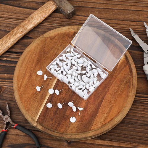 XIHIRCD 100pcs Reflective Tacks for Trail Marking, Box Package Reflective Trail Tacks Thumb Tacks Glow in The Dark Tacks Tree Markers for Hunting Camping Hiking Survival Outdoors(Silver)
