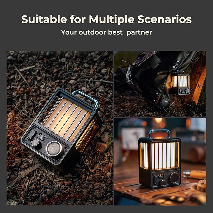 FLEXTAILGEAR LED Camping Lantern Rechargeable,Progressive Light Modes,Vintage Camping Light,IPX5 Waterproof Portable Rechargeable Lantern for Patio,Hiking,Camping,Bedroom