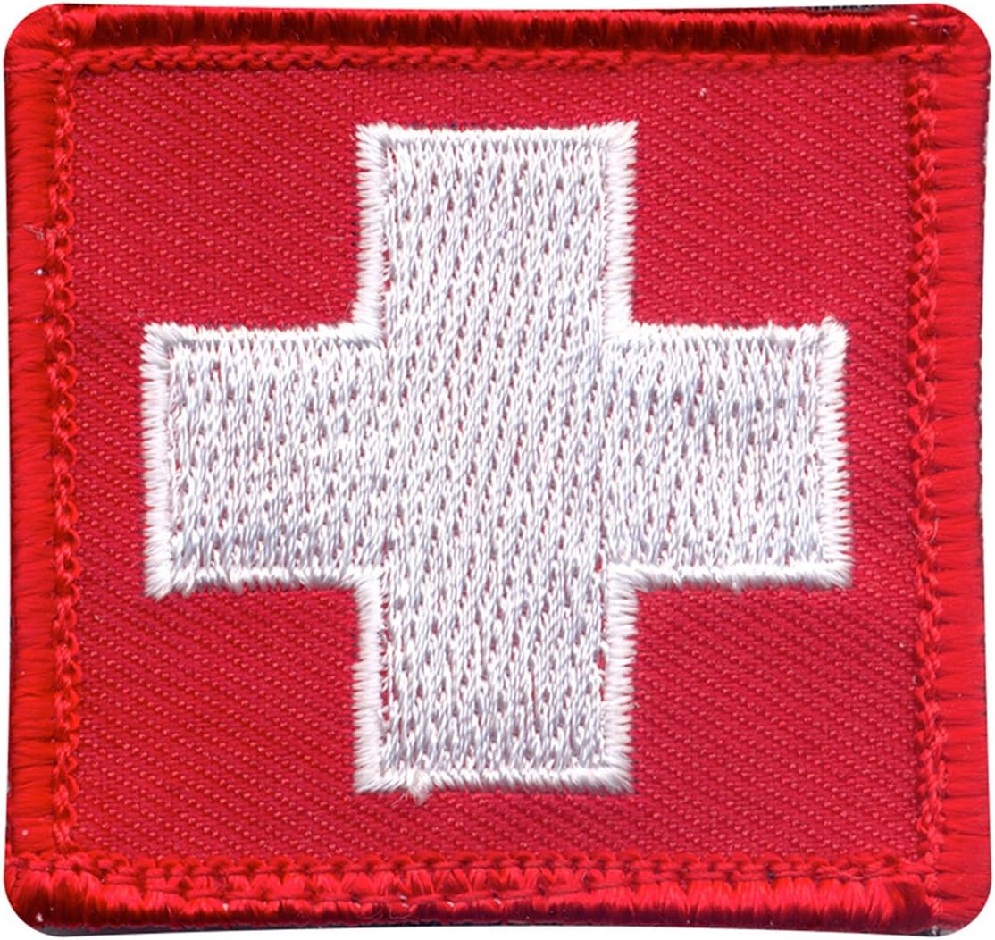 Rothco Red Cross Hook Backing Patch - Durable White Emblem for Gear