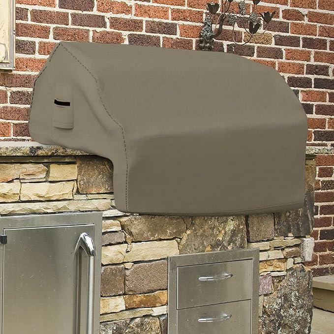 Covers & all Built-in Outdoor Grill Cover, Durable 12 Oz Waterproof Cover Max Material with Air Pocket & Elastic for Snug Fit (36" W x 26" D x 24" H Inches, Beige)