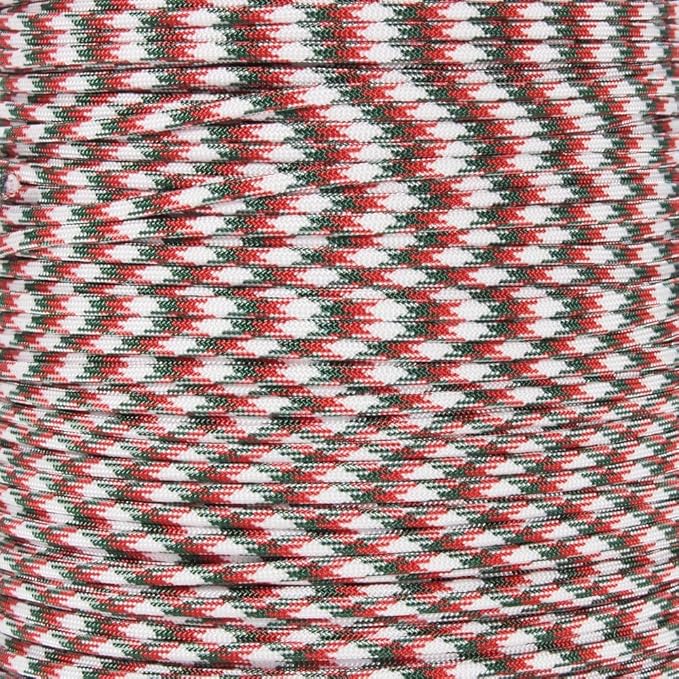 Paracord Planet Holiday Colors 550 Paracord – Great for DIY, Bracelets, and Lanyards – St. Nick (100 Feet)