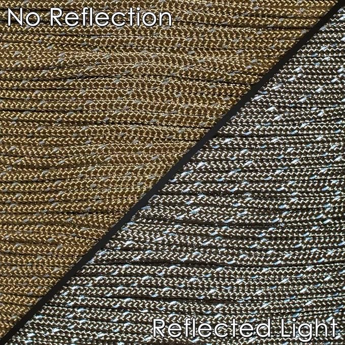 West Coast Paracord – 95 Tensile Strength - 1 Strand Reflective Paracord (100 Feet, Brown)