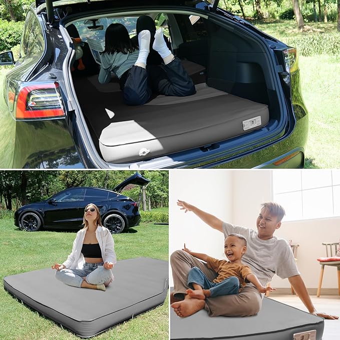 Camping Air Mattress for Tesla Model Y with Built-in Electric Air Pump, 3.93โ Extra Thick Foam Self Inflating Sleeping Pad for Camping, Fast Inflate & Deflate, 9.5 R-Value Car Camping Pads Bed