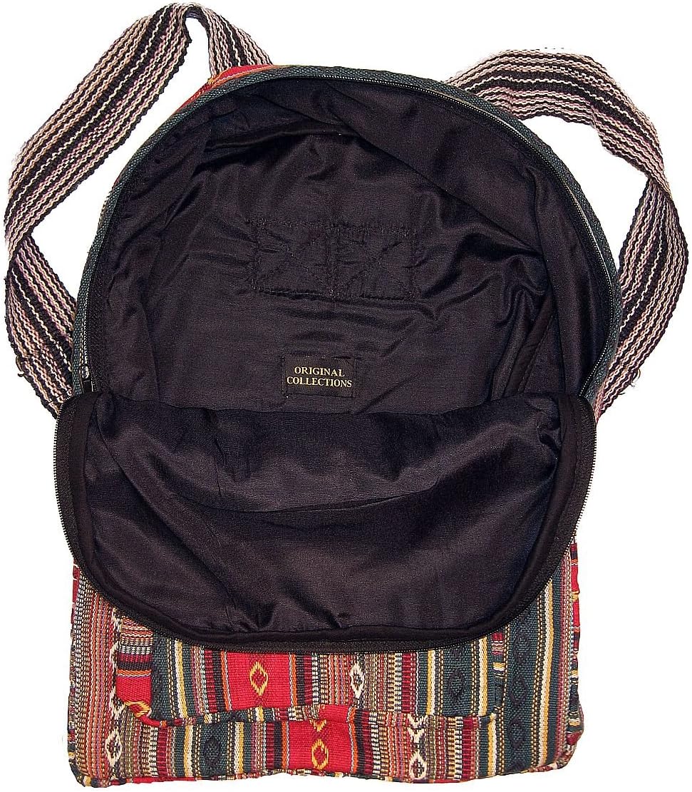 Original Collections Unisex Tribal Red Woven Cotton Ethnic Hippie Backpack or Daypack One_Size