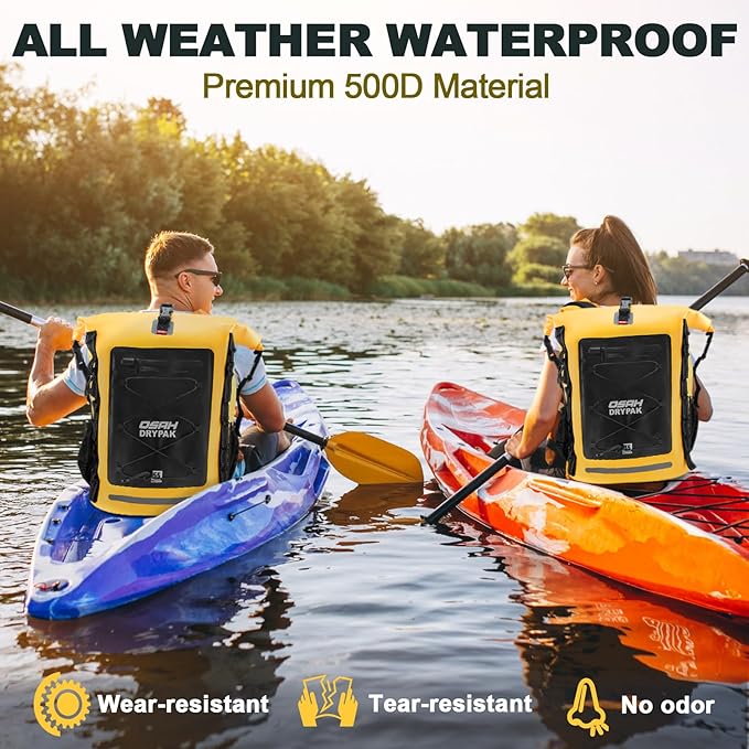 Waterproof Backpack Dry Bag 35L/55L โ Heavy Duty Roll-Top Hiking Backpack Sack Keeps Gear Dry for Travel, Kayaking, Boating, Camping, Rafting and Fishing