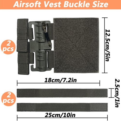 Tactical MOLLE Vest Quick Release Buckle Set 1000D Nylon Removal Buckle Kit Suitable for Modification JPC CPC NCP XPC 6094 420 Plate Carrier Single Point (Ranger Green)