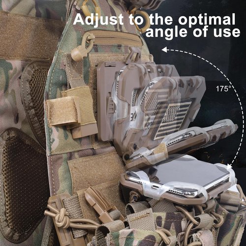 ZNBFC Molle Phone Holder Universal Tactical Phone Holder for Tactical Plate Carrier Molle Vest Attachments Compatible with Screen Size 4.7"-6.7" Phones (Tan)