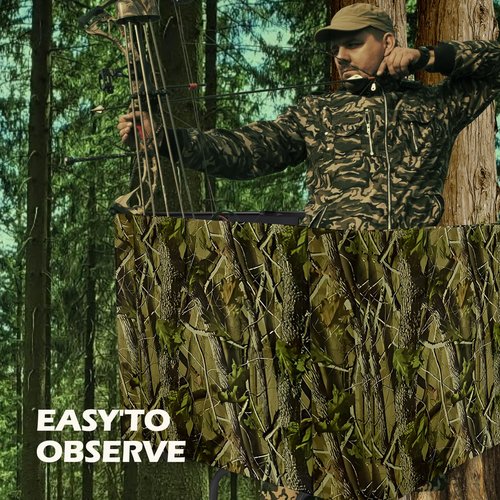 OFDMNY Hunting Tree Stand Blind Cover, Camouflage Treestand Blind Kit, Universal Tree Stand Accessories for Deer Turkey Hunting, 102"x35" Hunting Blinds with Zipper and Pocket
