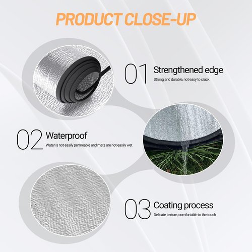 喜马拉雅 Himalaya Foam Foil Blanket Lightweight Camping Mat Outdoor Roll-up Portable Waterproof Sleeping Mat for Hiking Backpacking Double-Sided Aluminum Camping Accessories(78"x59")