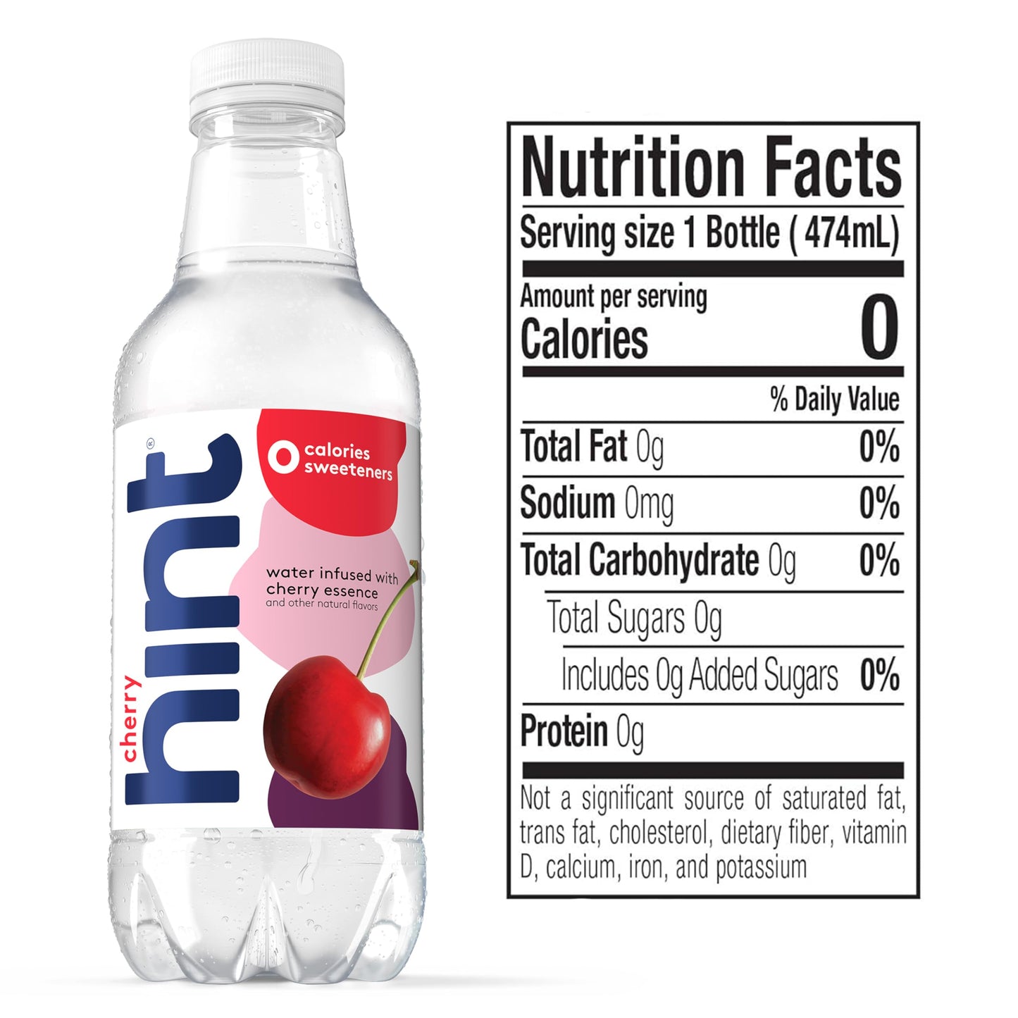 Hint Bottled Water, Blackberry and Cherry- Purified Flavored Water with Zero Calories, Sugar Free, Natural Flavors - 16 Fl Oz (Pack of 24)