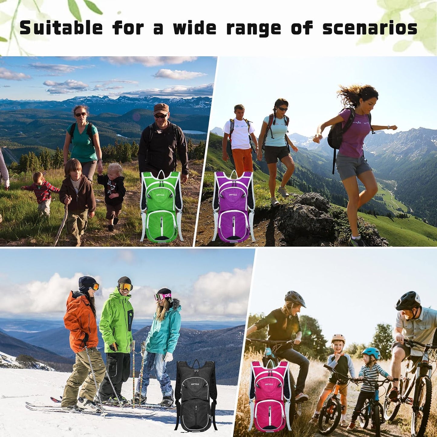 ONTYZZ Bicycle Backpack 12L Unisex Nylon Waterproof Bicycle Shoulder Rucksack Travel Backpack