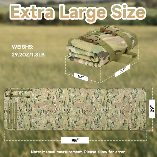 Uikro Shooting Mat, Extra Large (95" x 29") Prone Shooting Pad, Roll Up Portable Waterproof Hunting Mats for Range Shooting Hunting