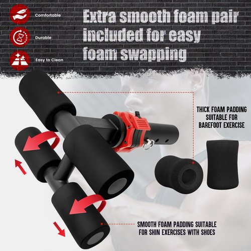 Tib Bar for Tibialis Anterior and Calf Muscle Training Adjustable 1" & 2" Barbell Plate Compatibility, Heavy-Duty Steel, Ideal for Lower Leg Strength, Shin Splint Prevention, and Home Gym Use (Black)