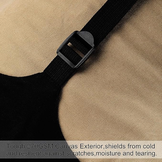 AGEMORE 0 Degree Canvas Sleeping Bag for Fishing, Hunting, Traveling and Camping Particularly in Cold Winter Outdoor with Removable Flannel Liner and Free Compression Sack for Big and Tall Adults