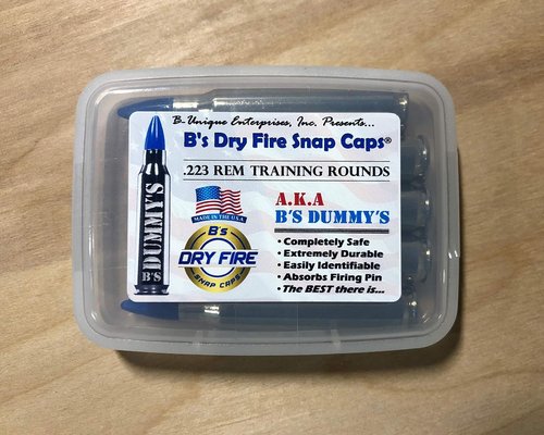 B's Dry Fire Snap Caps - A.K.A. B's Dummy's - Dummy .223/5.56 Training Caps (5 Pack) (Blue Nickel)