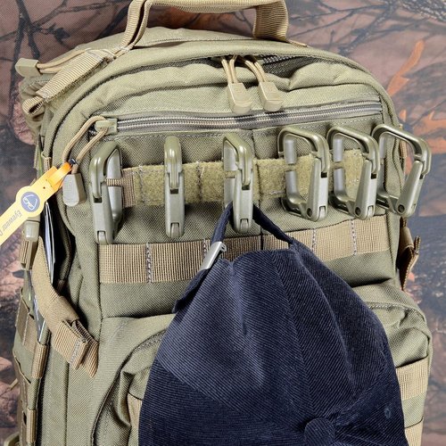 BOOSTEADY Multipurpose D-Ring Locking Hanging Hook Tactical Link Snap Keychain for Molle Webbing with Zippered Pouch