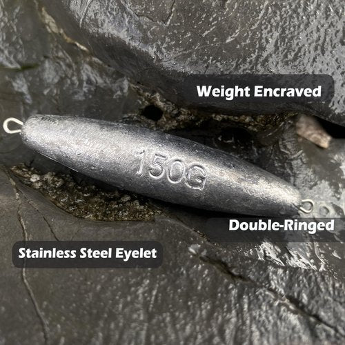 Trolling Weights Inline Fishing Weights Sinkers Double Ringed Weights for Saltwater Freshwater Fishing Get Lures Deeper 1oz to 5oz