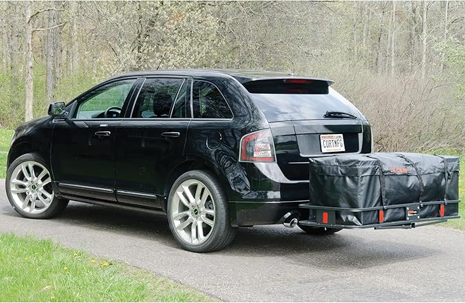 CURT 18210 56 x 18 x 21-Inch Weather-Resistant Black Vinyl Cargo Bag for Hitch Carrier