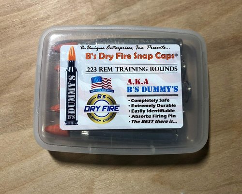 B's Dry Fire Snap Caps - A.K.A. B's Dummy's - Dummy .223/5.56 Training Caps (5 Pack) (Orange Nickel)