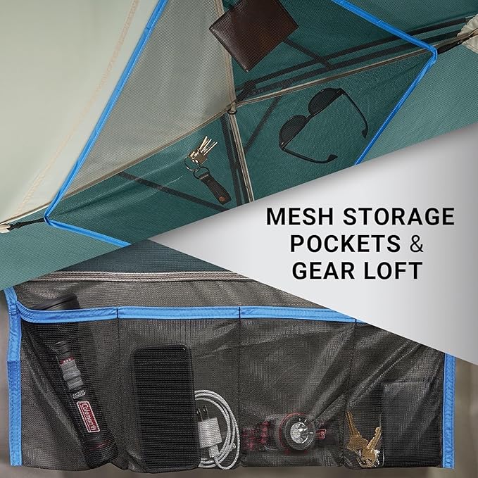 Coleman Skydome Series Camping Tent Weatherproof Tent Includes Pre-Attached Poles Rainfly Carry Bag and Unique Pattern Sets up in 5 Minutes