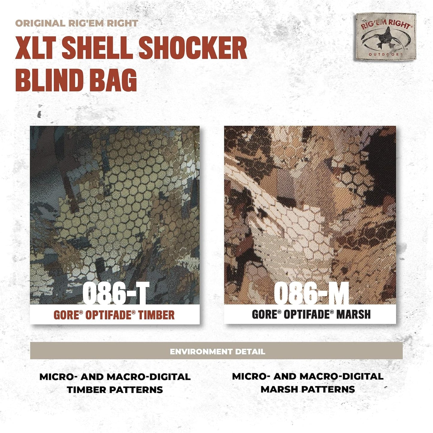 Rig'Em Right Waterfowl Shell Shocker XLT Duck Hunting Blind Bag with Molded Ammo Compartments, Sunglasses Case, Drink Holder and More (Gore Optifade March Camo)