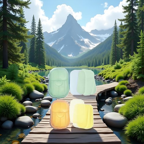 Sluswallow 100Pcs Green and Yellow Portable Soap Sheets, Mini Portable Travel Soap Paper Sheets Disposable Water Soluble Hand Washing Bath Scented Paper Camping Hiking and Shampoo for Outdoor