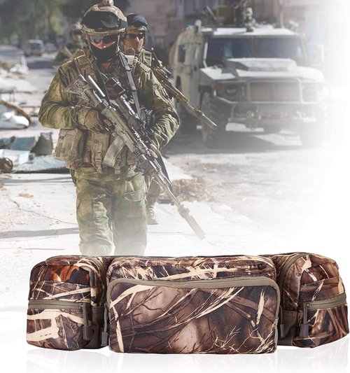 Camo Hunting Fanny Pack Military Waist Bag Hip Belt Bumbag Pouch for Hiking Climbing Outdoor