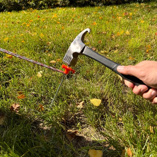 Neehows 20 Pcs Tent Stakes Heavy Duty Ground Stake for Camping, 10 Inch Galvanized Non-Rust Metal Tent Pegs Tent Spikes Yard Stakes for Outdoor Canopy Garden Hiking -Orange