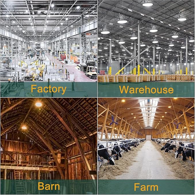 520W LED High Bay Light AC100-277V High Bay LED Light 5000K 78000LM (2080W MH/HPS) UFO LED Lights Suit for 30-60FT Height-2Pack 𝟓𝐘𝐫𝐬 𝐖𝐚𝐫𝐫𝐚𝐧𝐭𝐲