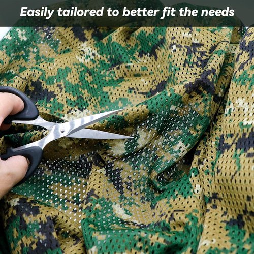Yzpacc 6.5x5ft Camo Netting Camouflage Netting, Clear View Camo Mesh Netting Fabric Against Insect for Hunting Shooting Camping Decoration Concealment Tree Stand