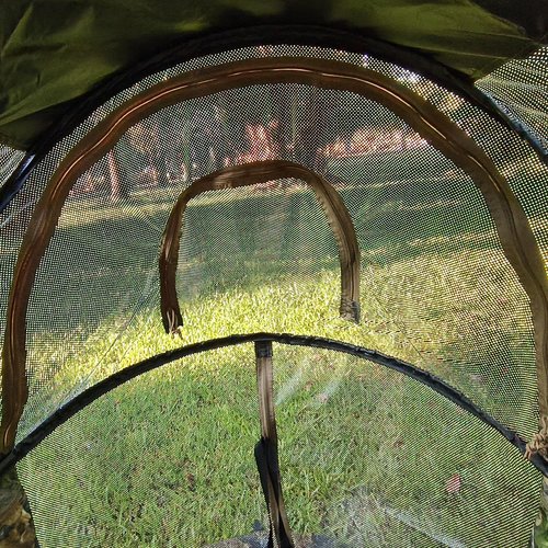 See-Through Hunting Ground Blind with Built-in Chair for Deer Hunting - 1 Person Pop-Up Camouflage Tent