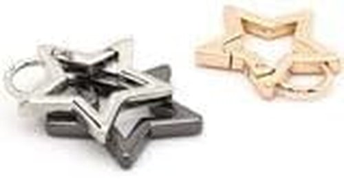 2Pcs Silver Star Shaped Stainless Steel Keychain Clip Carabiner Snap Hook Holder Star Carabiner Hook Clip Key Holder Carabiner Clip for Keys and Wallet with Key Chain Rings Accessories, Car Keychain
