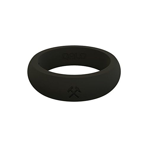 Qalo Women's Black Classic Athletics Silicone Ring Size 04