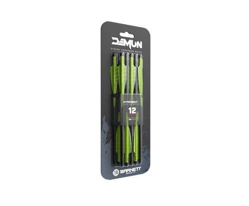 Barnett Demun Hyperbolt 2F - 12 Pack Mini Crossbow Bolts, 7 Inch Bolt, Exclusively Compatible with Demun Tri Strike, 2 Fletched Crossbow Bolts Designed for Rapid Reloading