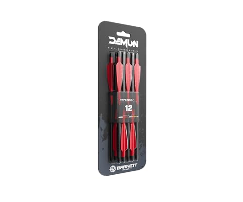 Barnett Demun Hyperbolt 3F - 12 Pack Mini Crossbow Bolts, 7 Inch with Threaded Target Points, 3 Fletched Bolts for Accu Strike and Accu Strike Pro - Precision and Performance in Every Shot