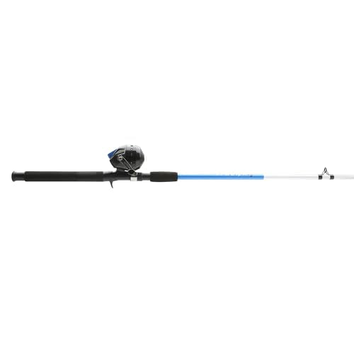 Shakespeare Tiger Spincast Reel and Fishing Rod Combo, 6'6" 2-Piece Rod, Tubular Fiberglass Rod Blank Construction, Comfortable and Durable EVA Handle