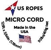 Tactical Nylon Micro Cord 1.18mm X 125ft Lightweight Braided Cord (3/64" Diameter) on Spool Camping Boating Home Fishing Garden Jewelry 90lb Test Breaking Load (Dayglow)
