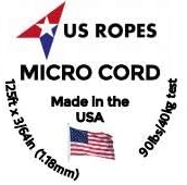 Tactical Nylon Micro Cord 1.18mm X 125ft Lightweight Braided Cord (3/64" Diameter) on Spool Camping Boating Home Fishing Garden Jewelry 90lb Test Breaking Load (Blue Shock)