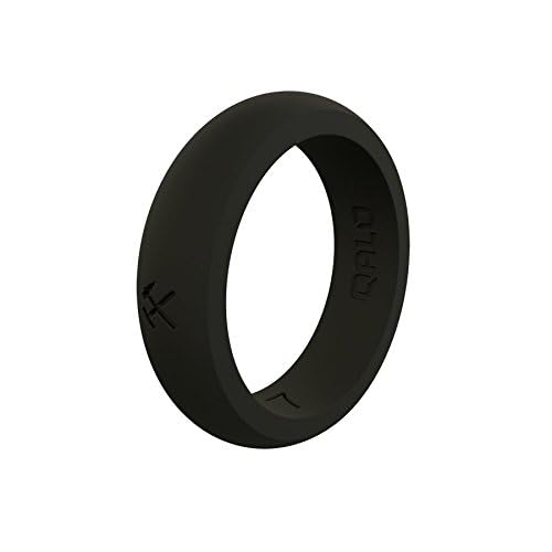 Qalo Women's Black Classic Athletics Silicone Ring Size 04